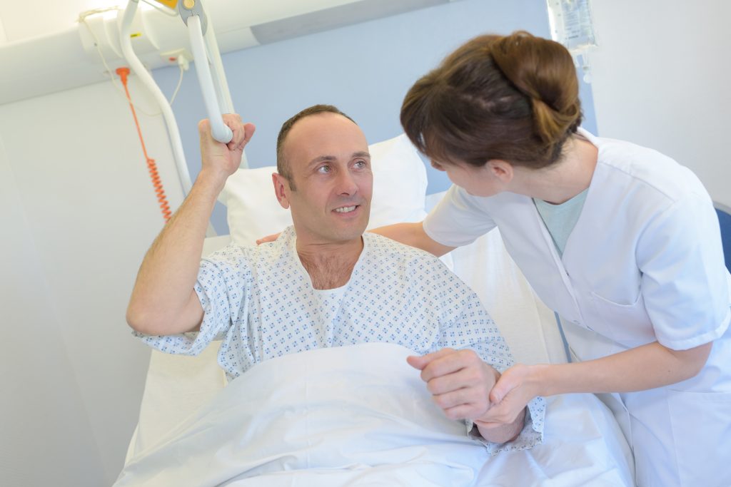 patient in hospital bed